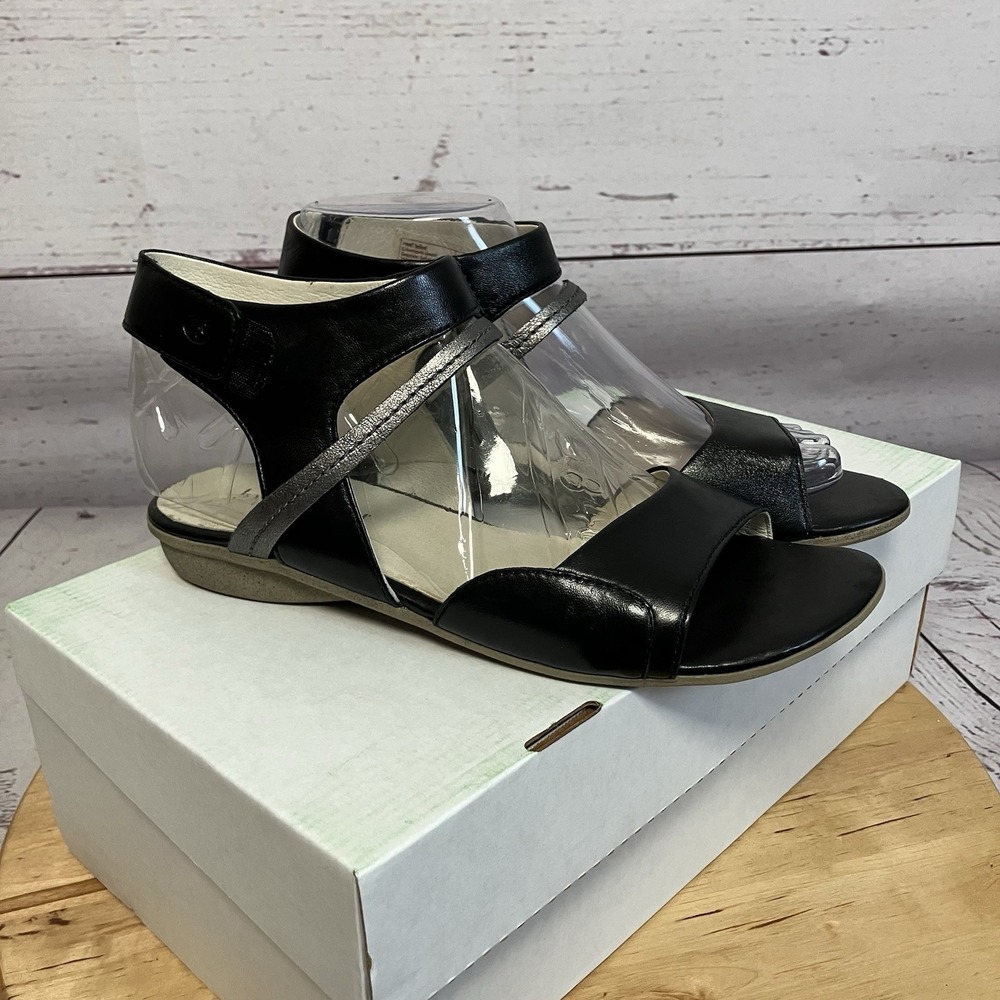 Josef Seibel‎ Fabia 05 BLACK leather Sandal Comfort Womens Sz US 6.5 EU 37